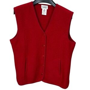 Tabi International‎ Red Wool Button Front Vest Women’s M Canada Made
